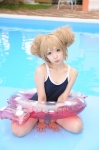 aisaka_taiga blonde_hair cosplay float hair_buns inner_tube koyomi pool school_swimsuit swimsuit toradora! wet rating:Safe score:4 user:pixymisa