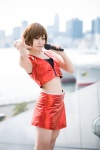 cosplay default_costume meiko microphone miniskirt naito skirt tank_top vest vocaloid rating:Safe score:3 user:nil!