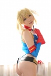 ass blonde_hair bodysuit cosplay fingerless_gloves gundam gundam_0079_card_builder higurashi_rin panties reiko_holinger thong twintails rating:Safe score:5 user:nil!