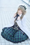beret blonde_hair blouse cosplay jacket no-rin skirt suzuki_akari vest yukako rating:Safe score:0 user:nil!