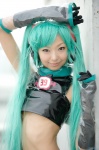 aqua_hair cosplay croptop detached_sleeves gloves hatsune_miku headset necoco project_diva twintails vocaloid rating:Safe score:2 user:nil!