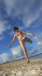 beach bikini cleavage ocean sayaka side-tie_bikini swimsuit rating:Safe score:0 user:nil!