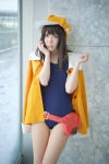 bakemonogatari cosplay hat jacket mashiro_ayaki one-piece_swimsuit pantyhose sengoku_nadeko sheer_legwear swimsuit rating:Safe score:0 user:nil!