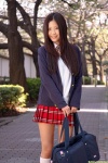 blazer blouse bookbag costume kneesocks pleated_skirt school_uniform skirt sweater_vest tomosaka_natsumi rating:Safe score:0 user:nil!
