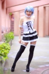 ayanami_rei blue_hair chains collar corset cosplay kaoru's_collection_3 kishimoto_kaoru miniskirt neon_genesis_evangelion skirt thighhighs zettai_ryouiki rating:Safe score:4 user:nil!