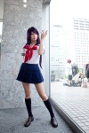 cosplay hazuki_izuna jigoku_sensei_nube kanda_midori kneesocks pleated_skirt purple_hair reibaishi_izuna sailor_uniform school_uniform skirt rating:Safe score:1 user:xkaras