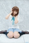 blouse cosplay hair_clips hirasawa_yui kneesocks k-on! pleated_skirt rinami skirt sweater_vest rating:Safe score:2 user:nil!