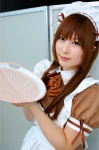 apron bowtie cosplay hairband maid maid_uniform narihara_riku original serving_tray rating:Safe score:0 user:pixymisa