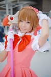 beret blouse cardcaptor_sakura cosplay gloves hairbow jumper kinomoto_sakura mumuko rating:Safe score:0 user:nil!