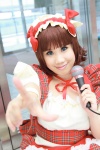 amami_haruka apron choker cosplay hairband idolmaster kyouka maid maid_uniform microphone rating:Safe score:0 user:pixymisa