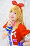 aikatsu! blonde_hair blouse cosplay hairbow hoshimiya_ichigo nariko tie rating:Questionable score:0 user:nil!