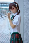 blouse cosplay glasses hairband maitako makinami_mari_illustrious neon_genesis_evangelion pleated_skirt rebuild_of_evangelion school_uniform skirt tie twintails rating:Safe score:1 user:pixymisa