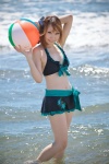 beach bikini_top cleavage hazuki_minami miniskirt ocean side_ponytail skirt swimsuit wet rating:Safe score:2 user:nil!