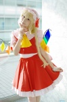 blonde_hair blouse cosplay flandre_scarlet hat miniskirt satori skirt touhou vest wings rating:Safe score:0 user:nil!