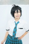 blouse cosplay idolmaster kikuchi_makoto pleated_skirt school_uniform skirt tie yuzuki_yuzun rating:Safe score:0 user:pixymisa