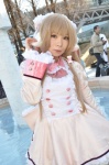 blonde_hair chii_(chobits) chobits cosplay dress hairbow hair_ties petticoat rinrinko rating:Safe score:0 user:pixymisa