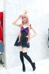 bow cosplay crown dress izumi_ayame megurine_luka pink_hair thighhighs vocaloid world_is_mine_(vocaloid) zettai_ryouiki rating:Safe score:3 user:pixymisa