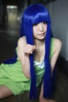 blue_hair cleavage cosplay dress furude_rika higurashi_no_naku_koro_ni tsun rating:Safe score:1 user:nil!