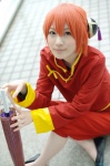 cosplay gintama hair_pods hoshitamu kagura mandarin_suit orange_hair umbrella rating:Safe score:1 user:nil!