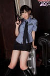 blouse boots gun miniskirt nishino_koharu police_uniform policewoman ponytail skirt tie rating:Safe score:3 user:nil!