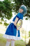 apron blue_hair cosplay dress hairband kei maid maid_uniform tagme_character tagme_series thighhighs zettai_ryouiki rating:Safe score:0 user:nil!