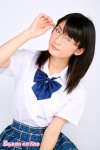 blouse glasses mitsui_mayu pleated_skirt school_uniform skirt rating:Safe score:1 user:nil!