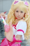 blonde_hair choker cosplay cure_peach dress fresh_precure! misaki momozono_love pretty_cure twintails wand rating:Safe score:0 user:nil!
