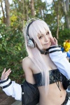 blonde_hair choker cleavage cosplay garter_belt headphones jacket miyuki_(iii) nitro_super_sonic pink_eyes shorts super_soniko tubetop rating:Safe score:0 user:pixymisa