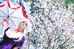 blonde_hair cosplay dress gloves hat noa touhou umbrella yakumo_yukari rating:Safe score:0 user:nil!
