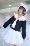 beret cardcaptor_sakura cosplay kinomoto_sakura kousaka_yun miniskirt pantyhose pleated_skirt sailor_uniform school_uniform skirt tie rating:Safe score:1 user:nil!