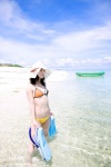 beach bikini hat miyazato_akina ocean swim_fins swimsuit wet rating:Safe score:0 user:nil!