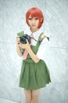 blouse camera cosplay dangan-ronpa jumper koizumi_mahiru pantyhose red_hair school_uniform seri sheer_legwear rating:Safe score:0 user:nil!