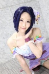 bloomers cosplay dress headdress idolmaster machi miura_azusa purple_eyes purple_hair wristband rating:Safe score:1 user:pixymisa
