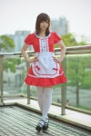 apron bows cosplay dress katou_mari original thighhighs zettai_ryouiki rating:Safe score:1 user:pixymisa