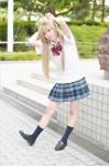 blonde_hair blouse cosplay love_live!_school_idol_project minami_kotori pleated_skirt ponzu school_uniform side_ponytail skirt socks rating:Safe score:0 user:nil!