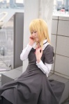 aoi_yuma blonde_hair cosplay crosscrossplay crossplay dress maria_holic pantyhose school_uniform shidou_mariya twintails rating:Safe score:0 user:nil!