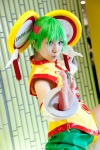 cosplay detached_sleeves dragon_kid green_hair headdress huang_pao-lin mikuro shorts tiger_&_bunny rating:Safe score:0 user:pixymisa