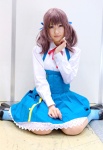 aomi_isara blouse cosplay hiokichi jumper koi_to_senkyo_to_chocolate purple_hair school_uniform socks twintails rating:Safe score:0 user:pixymisa