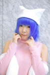 blue_hair cat_hat cosplay detached_sleeves kitazato_shigure natsume_megumi snow_(game) sweater turtleneck rating:Safe score:0 user:nil!