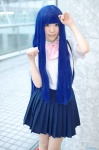 blouse blue_hair cosplay furude_rika higurashi_no_naku_koro_ni kneesocks meita pleated_skirt school_uniform skirt suspenders rating:Safe score:0 user:nil!
