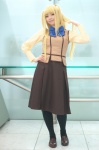 blonde_hair blouse cosplay kaieda_kae maria_holic pantyhose school_uniform shidou_mariya skirt twintails vest rating:Safe score:2 user:nil!