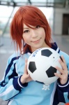 aiba_ai cosplay crossplay red_hair shiina_tsubasa soccer_ball soccer_uniform whistle! rating:Safe score:1 user:nil!