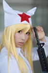 blonde_hair costume guns mecha_musume mig60 nurse nurse_cap zero_inch rating:Safe score:0 user:nil!