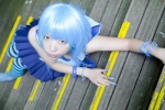 asakura_kana blue_hair cosplay croptop gundam msm-07_z'gok pleated_skirt skirt striped tank_top thighhighs rating:Safe score:0 user:nil!