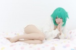bed cardigan cosplay green_hair gumi mashiro_ayaki pantyhose sheer_legwear vocaloid rating:Safe score:10 user:nil!