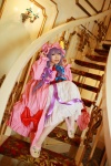 amatsuka_miyu cosplay night_cap nightgown patchouli_knowledge purple_hair robe thighhighs touhou rating:Safe score:1 user:nil!