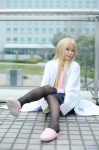 blonde_hair blouse cosplay lab_coat pani_poni_dash! pantyhose pleated_skirt rebecca_miyamoto shiki skirt tie rating:Safe score:0 user:nil!