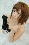 aka cosplay dress fingerless_gloves gloves hairbow hirasawa_yui k-on! one_glove rating:Safe score:0 user:nil!