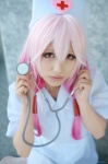 cosplay dress guilty_crown kuuta nurse nurse_cap nurse_uniform pink_hair stethoscope yuzuriha_inori rating:Safe score:0 user:nil!