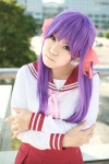 cosplay hiiragi_kagami kanozaki_shino lucky_star purple_hair sailor_uniform school_uniform twintails rating:Safe score:0 user:nil!